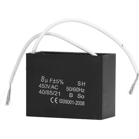 Condensateur de démarrage 8 µF pour générateurs, moteurs de ventilateurs et climatiseurs (450 V CA)