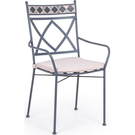 Sessel "Berkley" aus pulverbeschichtetem Stahl für Garten und Veranda (1/4)