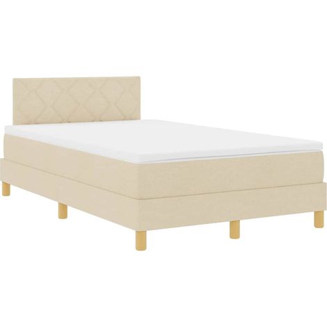 Maison Exclusive - Lit à ressort LED avec coussin Crème 120 x 190 cm tissu (1/5)