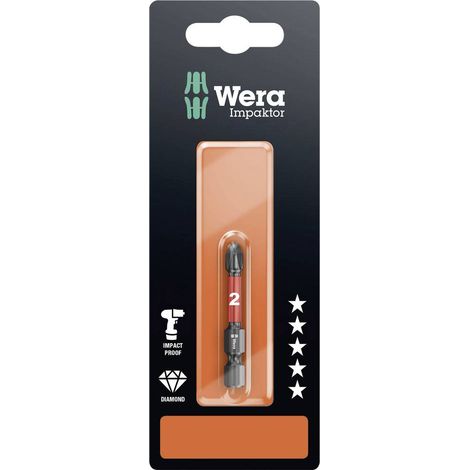Wera 05073956001 Inserti per Viti a Croce Phillips-Recess, PH 2, Multicolore