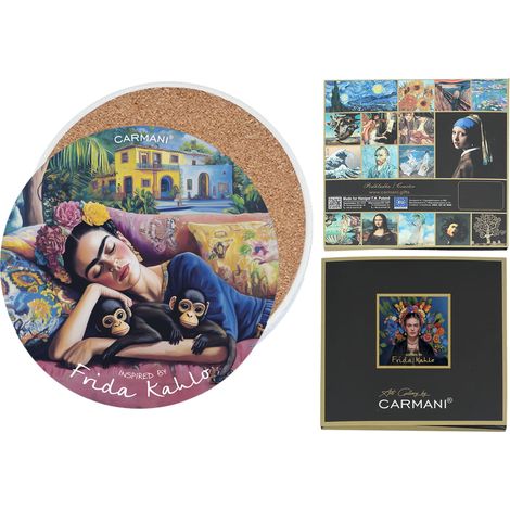 Carmani, posavasos de cerámica para taza o vaso. Inspirado en las pinturas de Frida Kahlo.