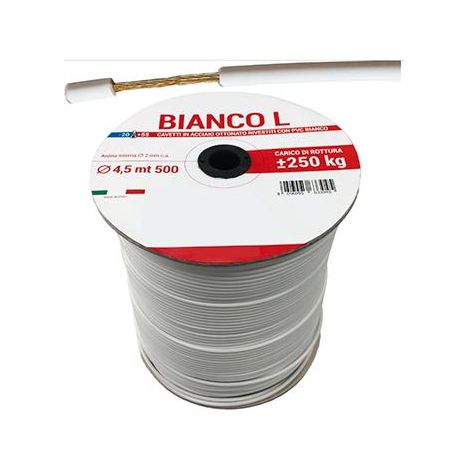 FUNE STENDIBIANCHERIA PVC "BIANCO L" Ø4,5MM ANIMA OTTONATA