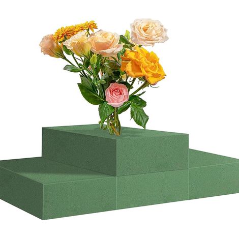 4 Pcs Mousse Florale 14x8x4cm,Coupe Facile, Absorption Rapide avec Emballage Anti, Casse, pour Arrangements Mariage, Artisanat et Fêtes, Idéale Fleurs Fraîches Artificielles (4 Pcs) (1/5)