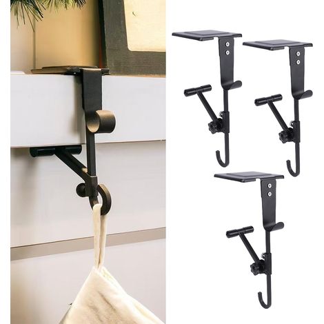 Kaminständer mit Doppelfunktion und speziellen Haken für festliche Dekorationen – 3-teiliges Set aus Eisenaccessoires mit doppeltem Design und verstellbarer Höhe bis zu 21 cm (1/5)