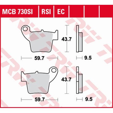 Pastillas de freno TRW ZF KH346 orgánicas para Honda CR 125 / 250 02-07, CRF 450 02-17, TRASERAS