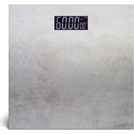 Pèse-personne électronique LIVOO DOM382BT jusqu'à 180 Kg - Ecran LCD - Plateau verre impression Effet Béton (1/2)
