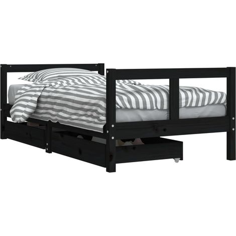 Prolenta Premium Kinderbett mit Schubladen Schwarz 80x160 cm (1/5)