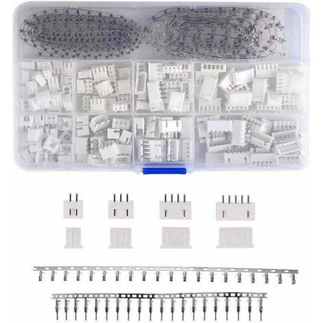 Kit di connettori JST da 2,54 mm da 560 pezzi: alloggiamento JST-XHP a 2/3/4/5 pin e adattatore connettore maschio/femmina. (1/5)