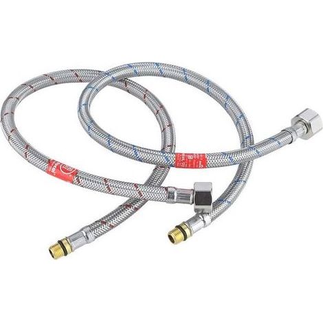 TAISHENGDA - Flexibler Wasserhahnschlauch G3/8 x M10 50 cm - Geflochtener Edelstahl 304 - Korrosionsbeständig - Durchflussmenge 28 l/min bei 3 bar - (1/5)