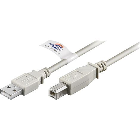 Cable USB A 2.0 male USB B male 2m gris