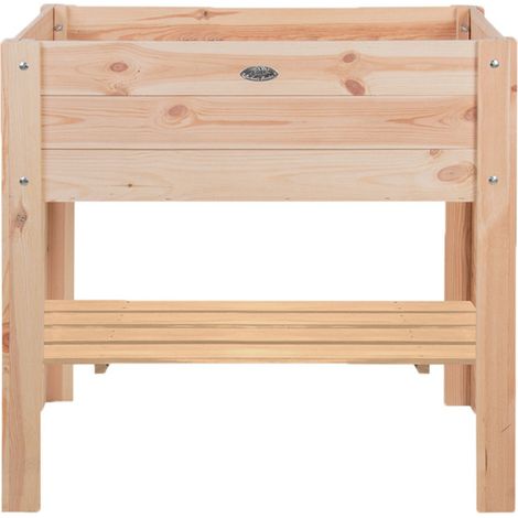 Esschert Design – Carré potager surélevé naturel 80,5cm – Bois de pin certifié FSC – Volume 63L – Tissu de racine inclus pour protection