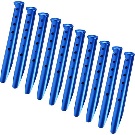 Lot de 10 piquets pour bâches de camping, de voyage, de plein air, piquets de tente, pour abris stables, piquets de camping (1/5)