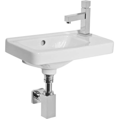 Jika Cubito - Handwaschbecken 45x25 cm, mit Überlauf, 1 Hahnloch rechts, weiß H8114240001061