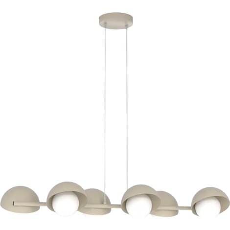 Lampadario BOOM Emibig beige con 6 sfere vetro bianche G9 (1/5)