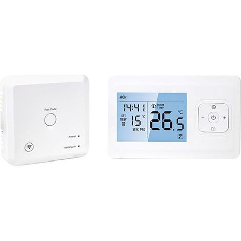 Thermostat intelligent Wi-Fi Thermostat programmable sans fil avec récepteur RF Montage mural Style de table Contrôle de l'application Commande vocale Compatible avec Alexa Google Assistant Températur (1/5)