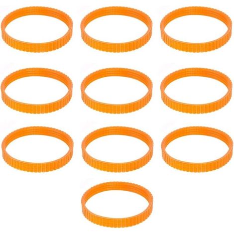 1900B Packung mit 10 Ersatzzahnriemen für Elektrohobelmaschinen, 9,6 mm breit, orange
