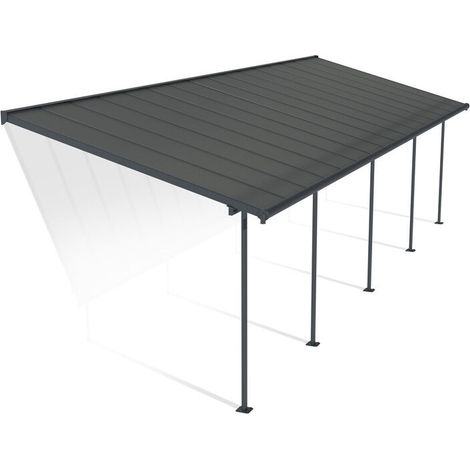 Canopia Capri Pergola Addossata in Alluminio 3X9.7 m Grigio (1/5)