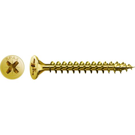 Spax Universalschraube 5 x 30 mm Senkkopf Kreuzschlitz Z Vollgewinde 4CUT YELLOX A2L 500 Stk