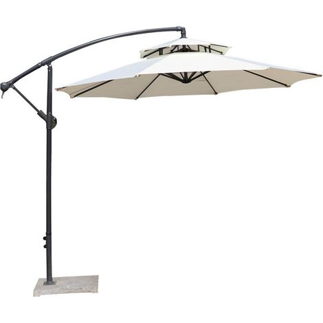 Pare-soleil à Double dessus de 2.7m, couverture de jardin en tissu de remplacement pour cour extérieure (auvent uniquement)