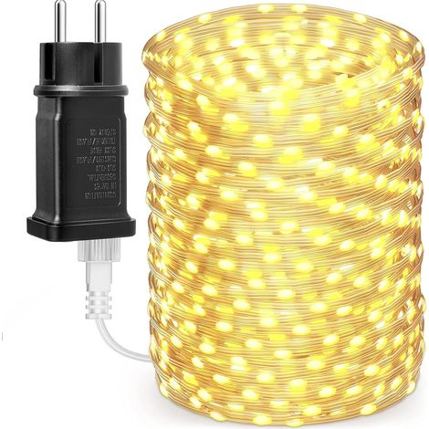 Guirlande Lumineuse de Noel, 50m Guirlande Lumineuse Extérieure 400LED avec 8 Modes étanche pour Terrasse, Jardin, Arrière-cour, Décoration, Chaud (1/5)