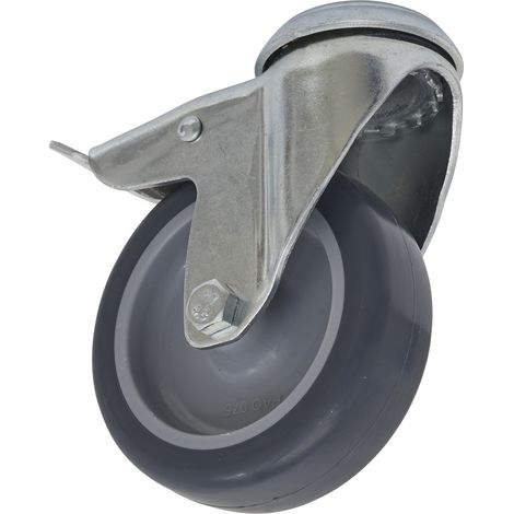 Sealey Castor Wheel Bolt Hole Swivel with Total Lock �75mm SCW275SBL
