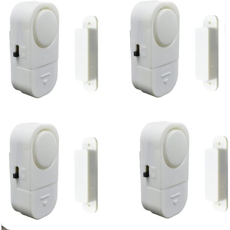 4 Packs Alarmes de Porte et de Fenêtre pour Sécurité des Enfants,Sécurité de Maison,Sécurité du Bureau,Capteurs Alarme Antivol Magnétiques,Alarmes de Porte et de Fenêtre,Piles Gratuites (1/5)
