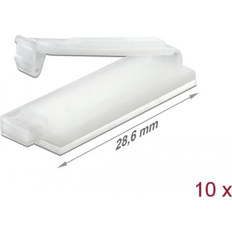 Delock Portacables con clip de bloqueo autoadhesivo en color natural 10 piezas