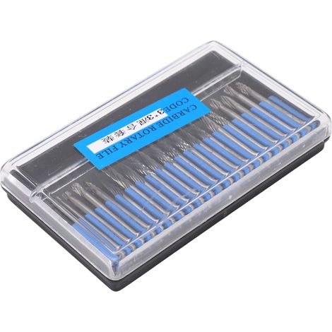 Jeu de 20 fraises rotatives en acier tungstène à queue de 3 mm pour le travail du bois (sculpture, polissage, meulage). (1/5)