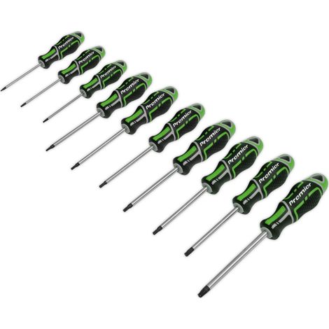Sealey Premier GripMAX&reg TRX-Star Screwdriver Set 10pc - Hi-Vis Green AK4324HV