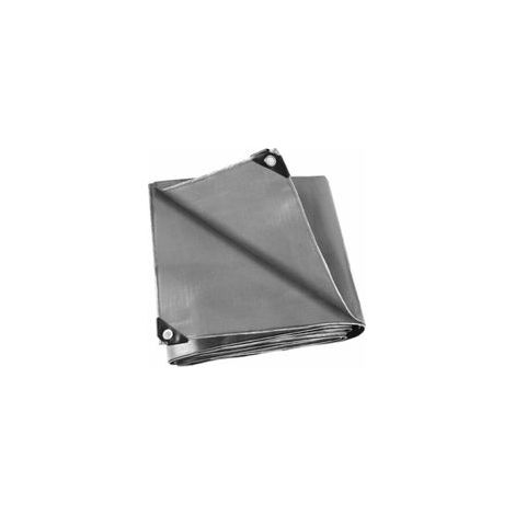 Bâche de protection, bâche en polyéthylène 2x2 m, Grise avec œillets, bâche de protection imperméable et résistante aux intempéries pour meubles de jardin, bois, piscine