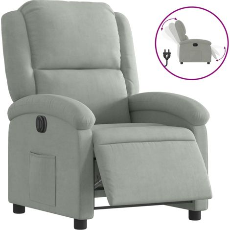 Maison Exclusive - Relaxsessel Elektrisch Hellgrau Samt