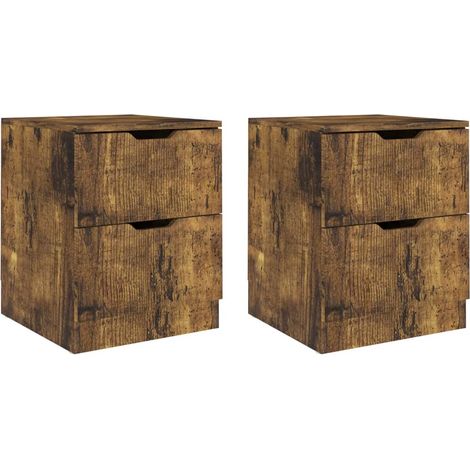 vidaXL Comodini 2 pz Rovere Fumo 40x40x50 cm in Legno Multistrato