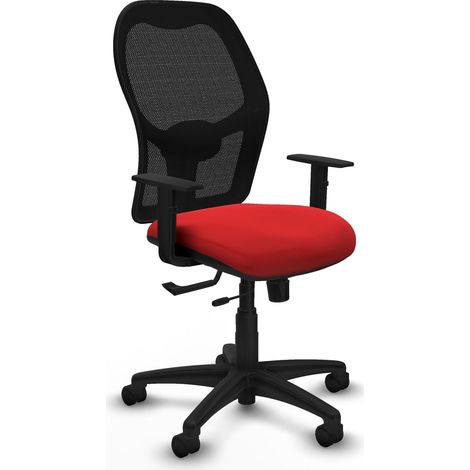 Sedia da ufficio piqueras y crespo ergonomica nero rosso rete (1/2)