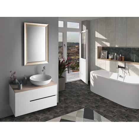 Ensemble de salle de bain ODETTA 70+20, blanc/orme Bardini (1/4)
