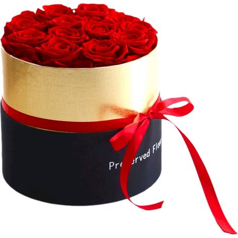 Roses Préserver - Boîte en Forme de Cœur - Fleurs Éternelles pour Décoration Intérieure - Cadeau d'Anniversaire ou Saint-Valentin - 1 Pièce (1/5)