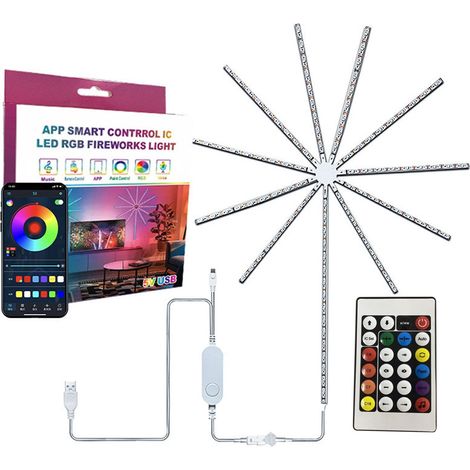 Guirlande Lumineuse Led - Changement De Couleur - Motif Feu D Artifice - Pour Extérieur - Décoration De Chemin - 1 Pièce (1/5)
