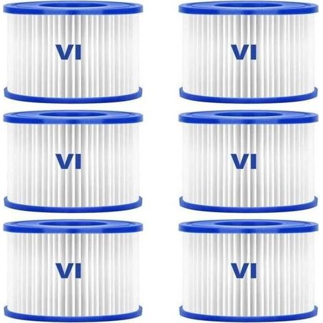 Filtre de piscine - Bestway - 58323 - Pack de 6 - Type VI - Compatible Lay-Z-Spa (1/4)