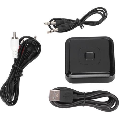 Récepteur et émetteur audio 2 en 1 Bluetooth 5.1 stéréo avec prise auxiliaire RCA et sortie jack 3,5 mm, adaptateur audio sans fil pour voiture, TV et casque. (1/5)