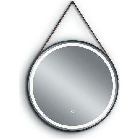 Miroir deco design miroir fine avec eclairage integre noir en metal boite a design (1/4)