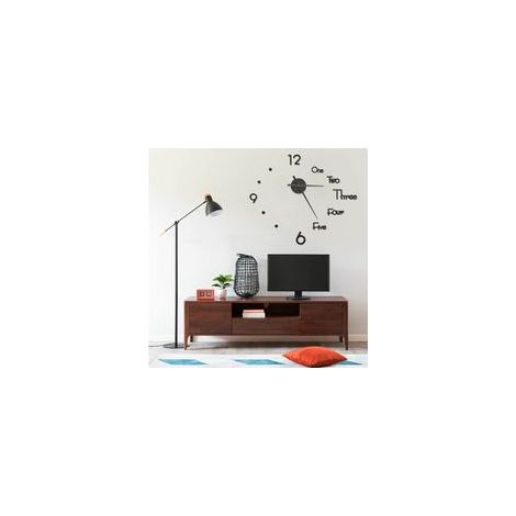 3D-Wanduhr, modernes Design, schwarz, 100 cm XXL - Crezuo