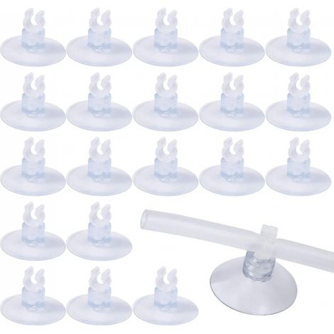 BEBUSINGOTO Ventouses transparentes pour Aquarium, 20 pièces, ventouses d'aquarium de 5mm avec pinces de support de Tube (1/5)