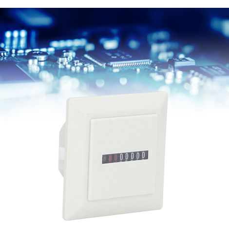 Compteur d'heures de fonctionnement mécanique professionnel 72x72mm 220VAC blanc pour usage industriel