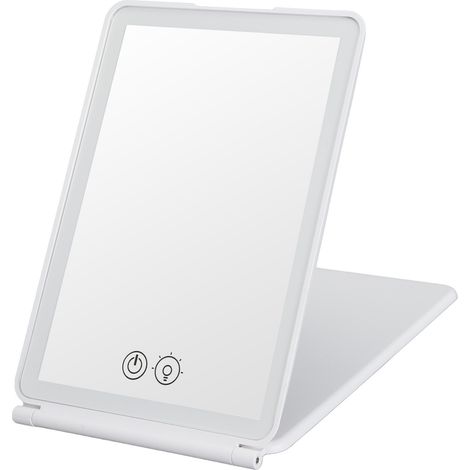 Miroir de maquillage LED grossissant x3, lumineux, compact, rechargeable et portable pour les voyages (1/5)