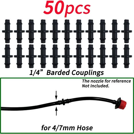 (F-50PCS) Supports de tige fixes à crochet en C de 6,35 mm (1/4") pour tuyau de 4/7 mm, pots de fleurs, systèmes d'irrigation goutte à goutte, serres et serres. (1/4)