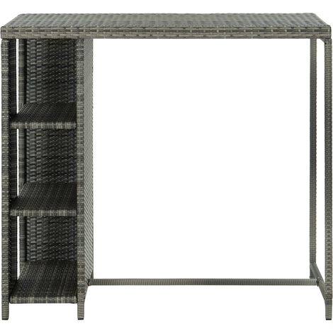 Maison Exclusive - Tavolo da Bar con Ripiani Grigio 120x60x110 cm in Polyrattan