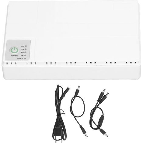 Uninterruptible Power Supply Mini DC Backup UPS System for Router Monitoring Camera White 85‑265V EU Plug
