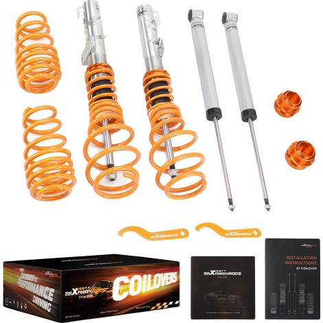 Kit de suspensión coilover, rango de descenso delantero 30-90 mm, rango de descenso trasero 30-75 mm, rigidez del muelle delantero 3,5 kg/mm, rigidez del muelle trasero 2 kg/mm, tipo de amortiguador d (1/5)