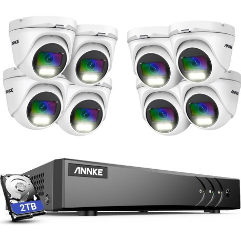 ANNKE 8CH CCTV Kit 5 en 1 DVR 8  2MP Cámara Visión nocturna a todo color Sistema de cámaras de seguridad de monitoreo remoto inteligente a prueba de agua - 2TB HDD (1/5)