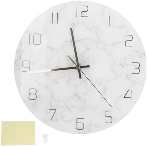 Schlichte Marmor-Wanduhr, Acrylglas mit Crackle-Effekt, UV-Druck, Wohnzimmerdekoration (1/5)