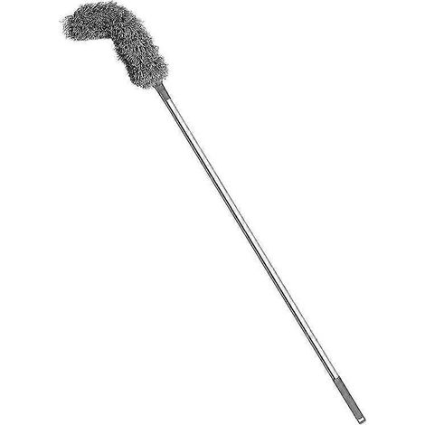 Brosse télescopique pour le nettoyage des descentes de toit, enlevant les feuilles mortes et les débris angle réglable pour un nettoyage facile des zones difficiles d'accès grise. (1/5)